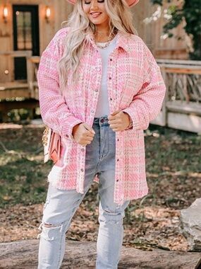 Meritt Pink Tweed Shacket